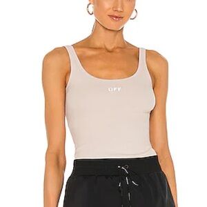 Off White Stamped Ribbed Tank Top